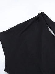 Asymmetrical Tied Sleeveless Maxi Dress