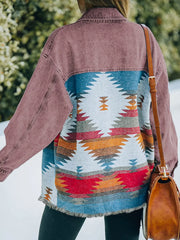 Aztec Print Button Up Jacket