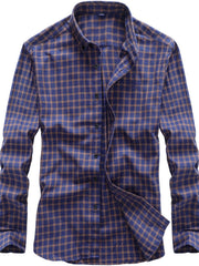 Men's classic plaid button-down shirt available in a plus-size range.