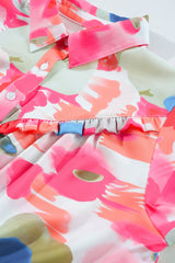 Camisa de manga larga con cuello alto y estampado abstracto