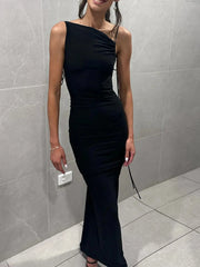 Backless Slit Sleeveless Bodycon Maxi Dress