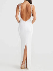 Backless Slit Sleeveless Bodycon Maxi Dress