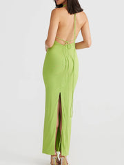 Backless Slit Sleeveless Bodycon Maxi Dress