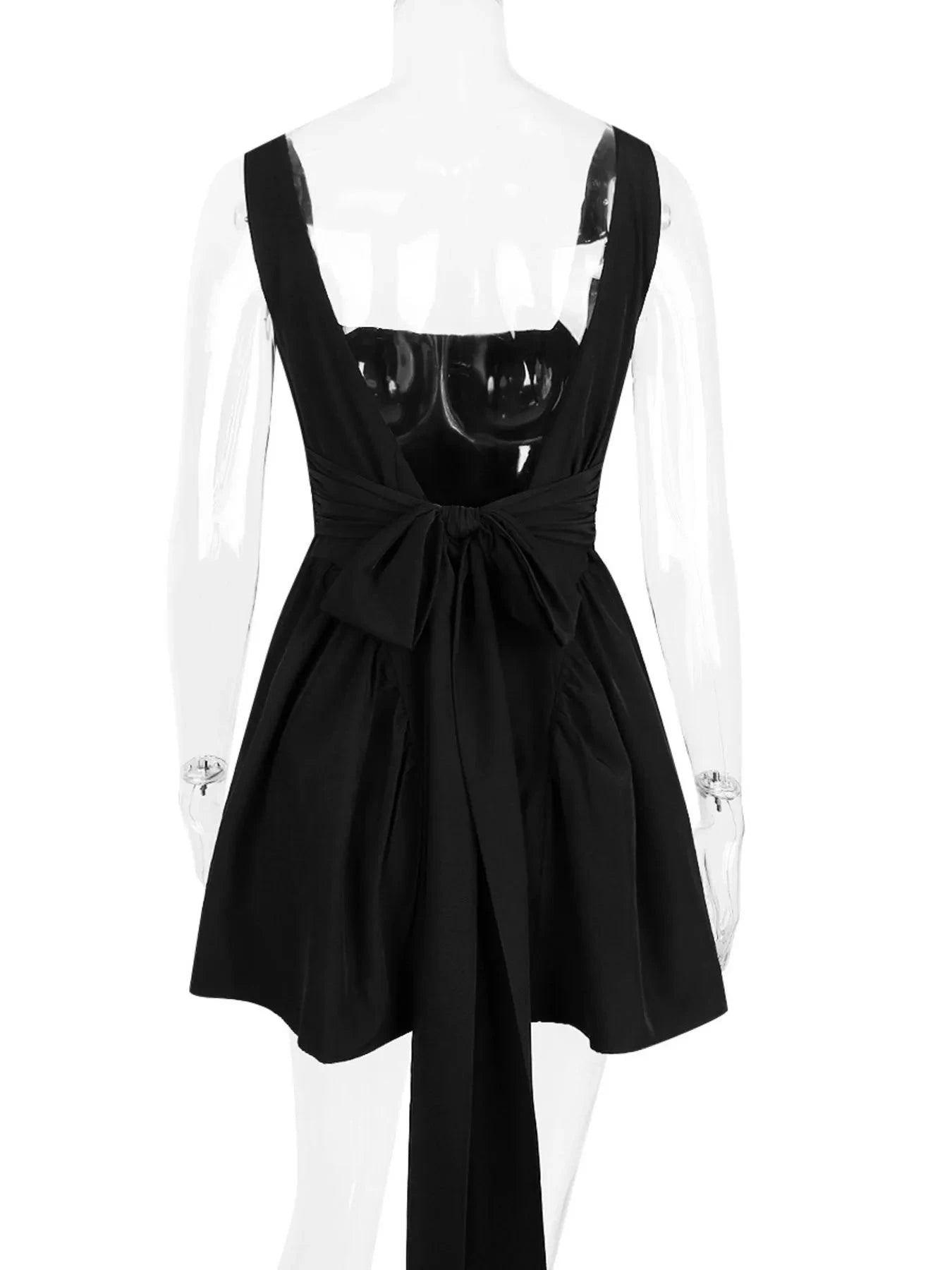 Backless Square Neck Mini Dress