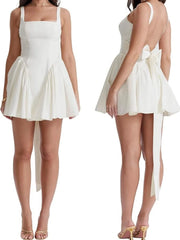 Backless Square Neck Mini Dress