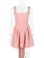 Backless Square Neck Mini Dress