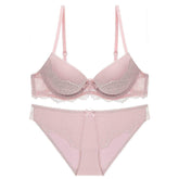Balconette Floral Lace Detailed Bra Panty Set 70A / Pink
