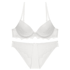Balconette Floral Lace Detailed Bra Panty Set 70A / White