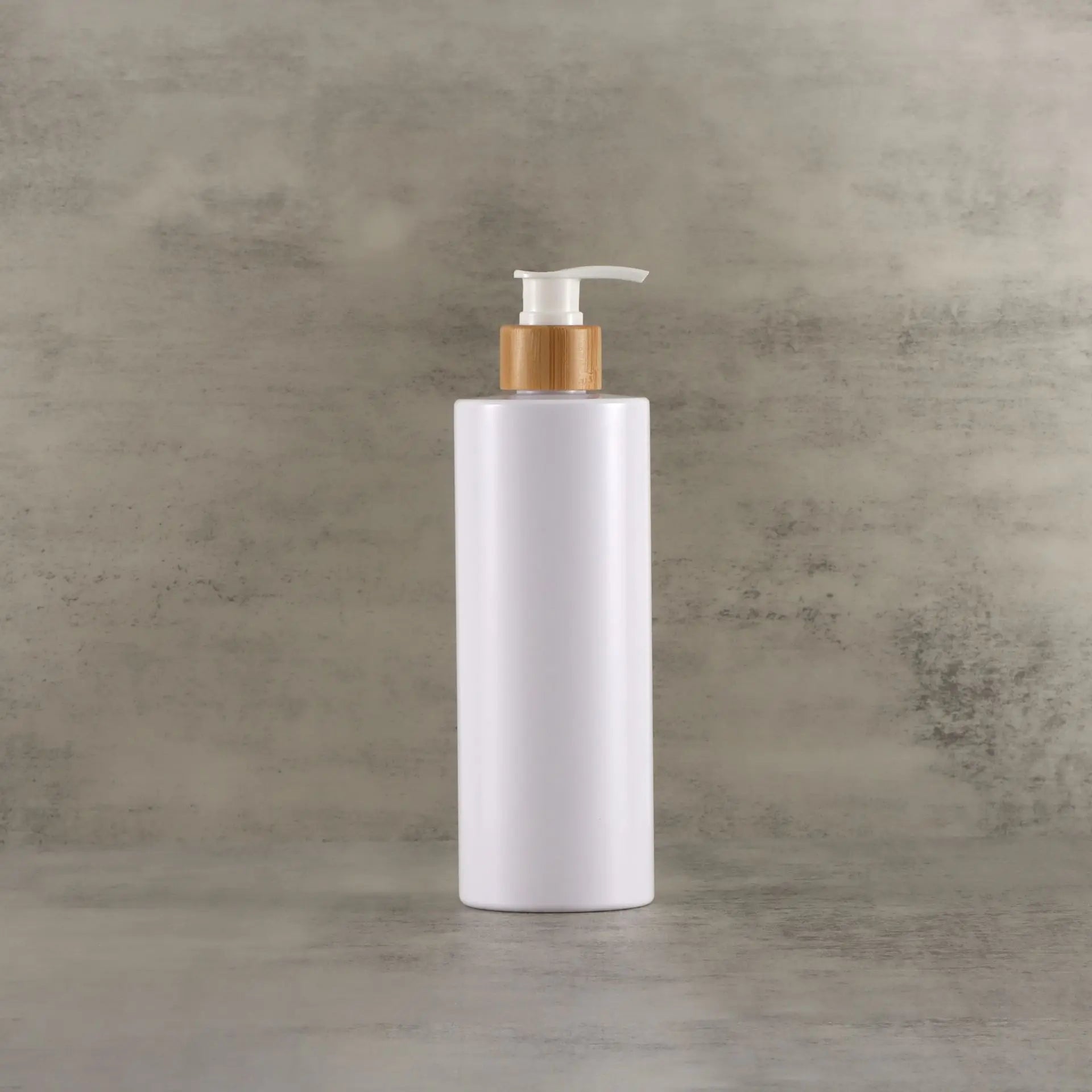 Bamboo pump dispenser: bathroom PET soap bottle, refillable shower gel