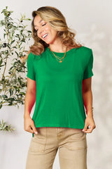 Basic Bae Full Size Round Neck Short Sleeve T-Shirt Green / S
