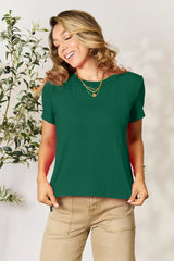 Basic Bae Full Size Round Neck Short Sleeve T-Shirt Green / S