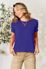 Basic Bae Full Size Round Neck Short Sleeve T-Shirt Royal Blue / S