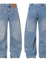 Basic style Oversized Wide leg Jeans