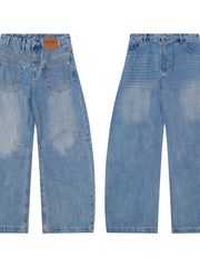 Basic style Oversized Wide leg Jeans