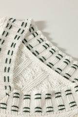 Chaleco de punto trenzado con cuello en V