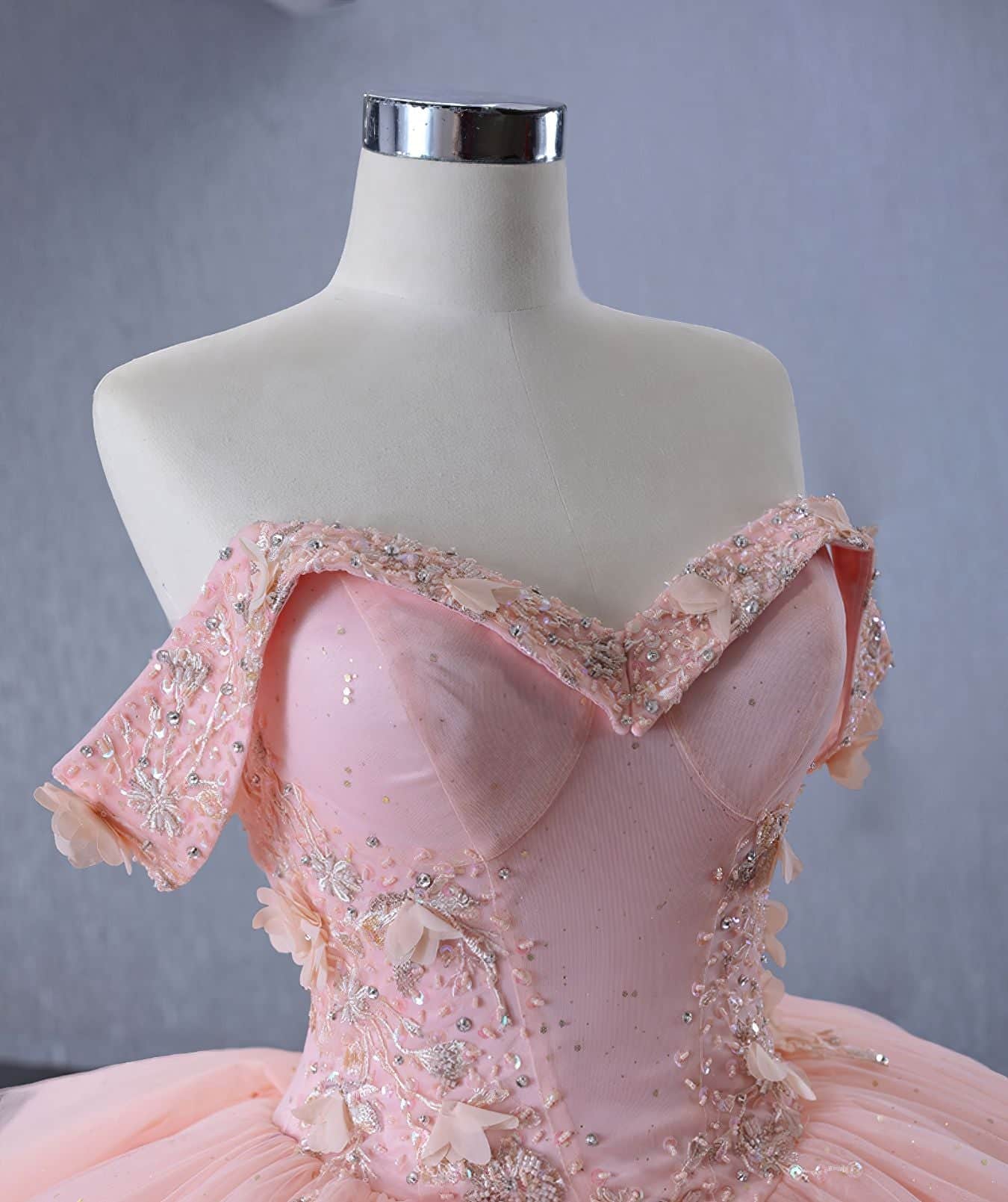 Bead Decor Floral Ball Wedding Dress - 9X7H2