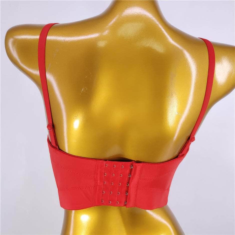 Beaded Rhinestone Push-Up Bustier Bralette Top