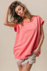 BiBi French Terry Drop Shoulder Basic Top