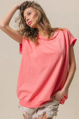 BiBi French Terry Drop Shoulder Basic Top