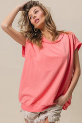 BiBi French Terry Drop Shoulder Basic Top