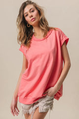 BiBi French Terry Drop Shoulder Basic Top
