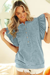 BiBi Mineral Washed Terry Top DENIM / S