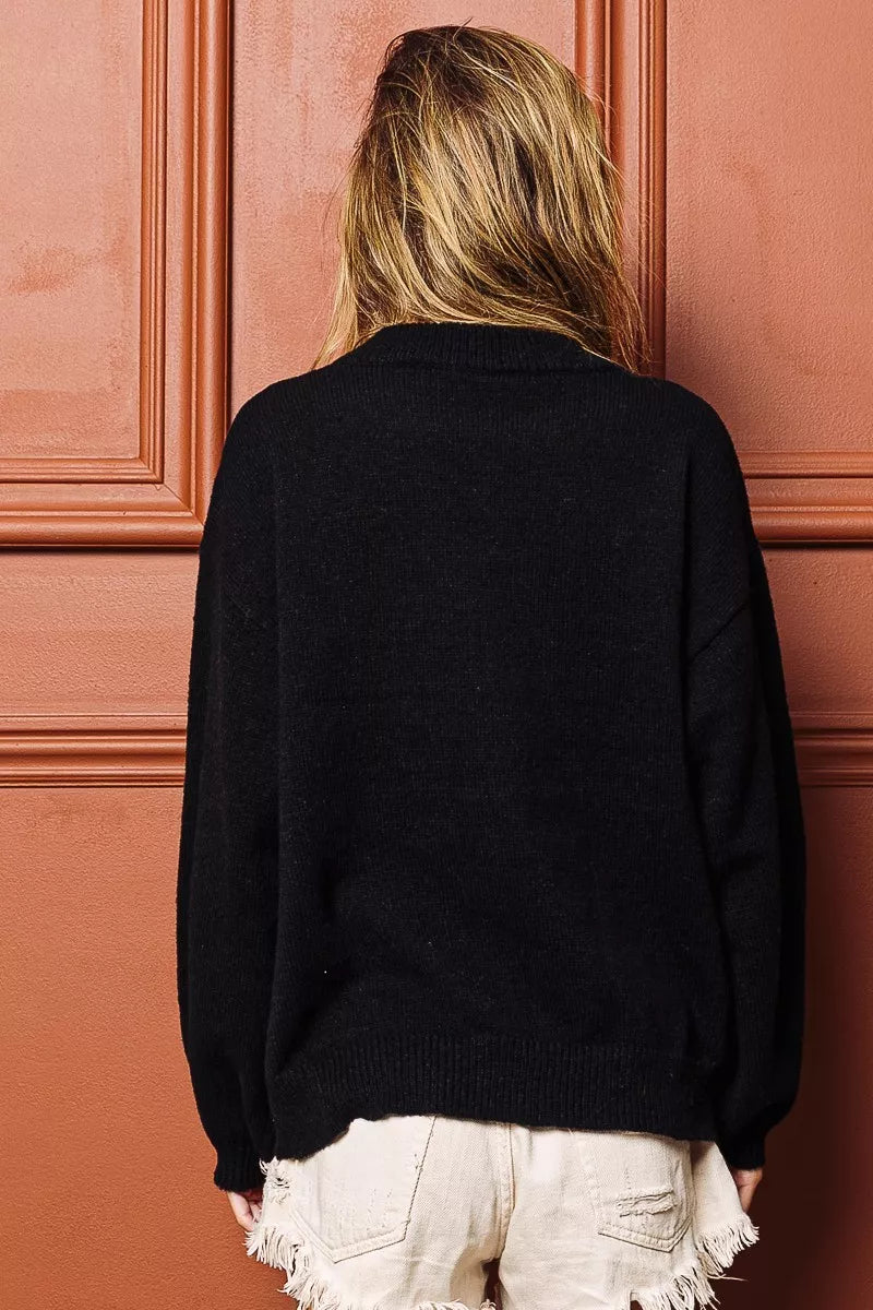 BiBi Tinsel Lettering Christmas Sweater