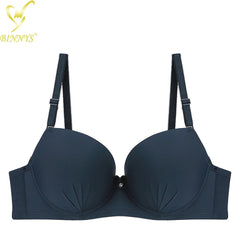 BINNYS B Cup Bra: Latest Girls Simple Style, Teenager Ladies, Super Quality Push-Up Underwire Women's Underwear NAVY / B / 34