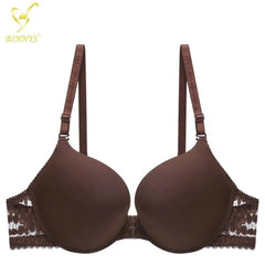 Binnys B Cup Women's Bra: 3/4 Cup, Sexy Underwear, Enhancement Front Zipper, Lace Back Pull, Seamless Bra