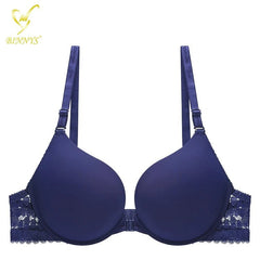 Binnys B Cup Women's Bra: 3/4 Cup, Sexy Underwear, Enhancement Front Zipper, Lace Back Pull, Seamless Bra NAVY / B / 34