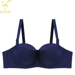 BINNYS Bra for Women: 38C, Strapless C Cup Without Straps, Half Cup, Sexy Underwear, Silicone, High-Quality Lingerie Ladies Bra NAVY / C / 34