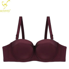 BINNYS Bra for Women: 38C, Strapless C Cup Without Straps, Half Cup, Sexy Underwear, Silicone, High-Quality Lingerie Ladies Bra PURPLE / C / 34