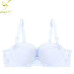 BINNYS Bra for Women: 38C, Strapless C Cup Without Straps, Half Cup, Sexy Underwear, Silicone, High-Quality Lingerie Ladies Bra White / C / 34