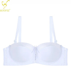 BINNYS C Cup Half Cup Sexy Ladies Bra Kit:Push-Up Woman Bra WHITE / C / 36