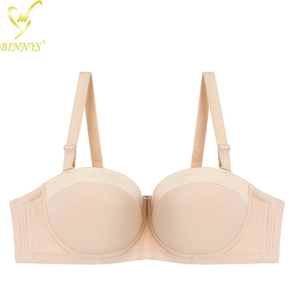 BINNYS D Cup Women's Underwear: Female Lingerie Bras 38D, Big Plus Ladies Brief, Large Size Half Cup Women Bras Beige / D / 36
