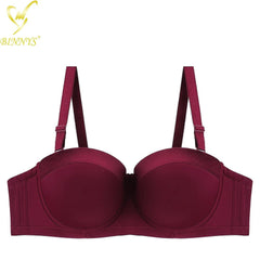 BINNYS D Cup Women's Underwear: Female Lingerie Bras 38D, Big Plus Ladies Brief, Large Size Half Cup Women Bras wine red / D / 36