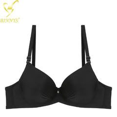 Binnys Push-Up Women's Bra: B Cup, Brazilian Cotton, Rhinestone Bralette, Padded Underwire