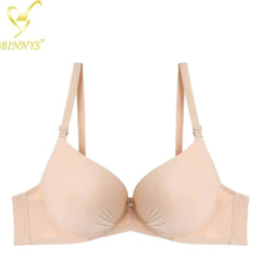 Binnys Push-Up Women's Bra: B Cup, Brazilian Cotton, Rhinestone Bralette, Padded Underwire