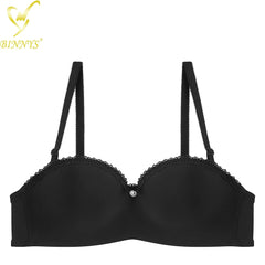 BINNYS Strapless Bra: B Cup, High-Quality Solid Nylon, Breathable, Half Cup, Ladies Underwire black / B / 34