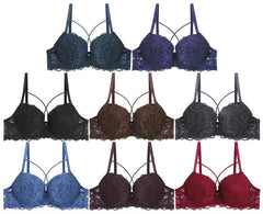 Binnys Women's Bra: C Cup, 3/4 Cup, Underwire, Femme, Big Boobs Brassiere, Lace Ladies Underwear