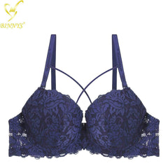 Binnys Women's Bra: C Cup, 3/4 Cup, Underwire, Femme, Big Boobs Brassiere, Lace Ladies Underwear