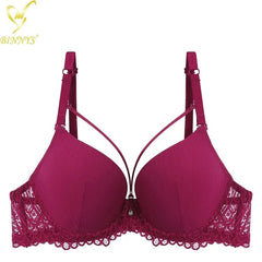 BINNYS Women's Bra: Sexy B Cup, Adjusted Straps, Premium Fancy Underwire Bra Maroon / B / 32