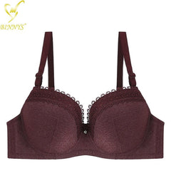BINNYS Women's Bra: Solid Color, Adjustable Straps, 36D 38D 40D 42D Plus Size with Underwire Burgundy / D / 36