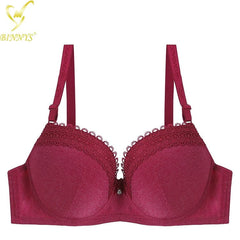 BINNYS Women's Bra: Solid Color, Adjustable Straps, 36D 38D 40D 42D Plus Size with Underwire Maroon / D / 36