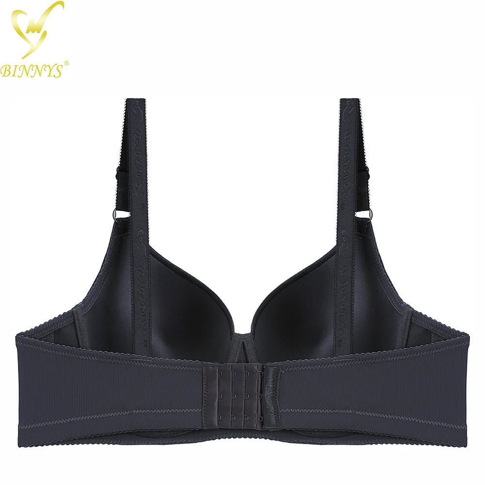 BINNYS Women's D Cup Full Cup High-Quality Plus Sizes Underwear: Striped, Spandex Nylon, Underwire Bra