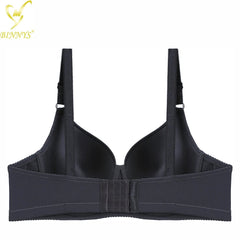 BINNYS Women's D Cup Full Cup High-Quality Plus Sizes Underwear: Striped, Spandex Nylon, Underwire Bra