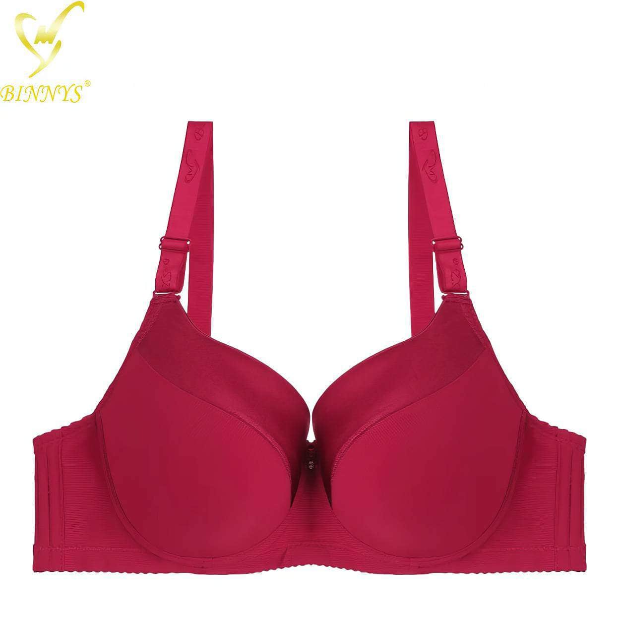 BINNYS Women's D Cup Full Cup High-Quality Plus Sizes Underwear: Striped, Spandex Nylon, Underwire Bra