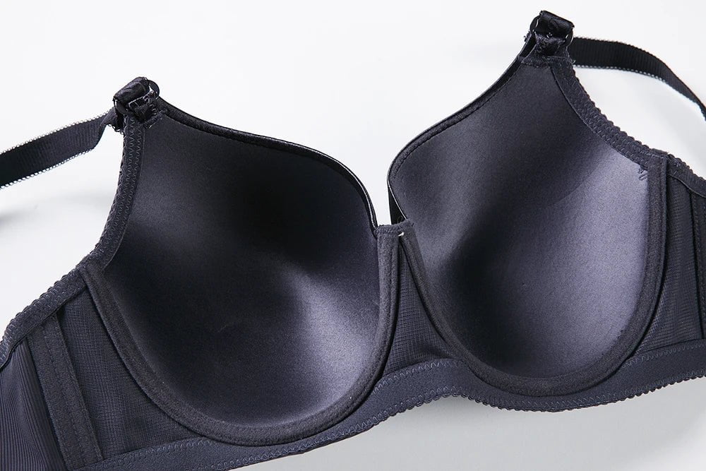 BINNYS Women's D Cup Full Cup High-Quality Plus Sizes Underwear: Striped, Spandex Nylon, Underwire Bra
