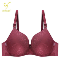 BINNYS Women's D Cup Seamless Bra: Sexy Lingerie for Ladies, Plus Size, Large Breast Bra with Extender Burgundy / D / 36