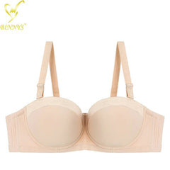 Binnys Women's D Cup Strapless Bra: 38D, Female Lingerie, Plus Size Big Cup, Women's Underwear, Ladies Large Size Women Bras Beige / D / 36